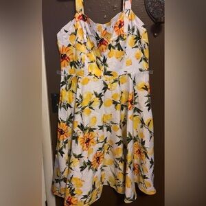 Yellow Lemon Floral Sundress
